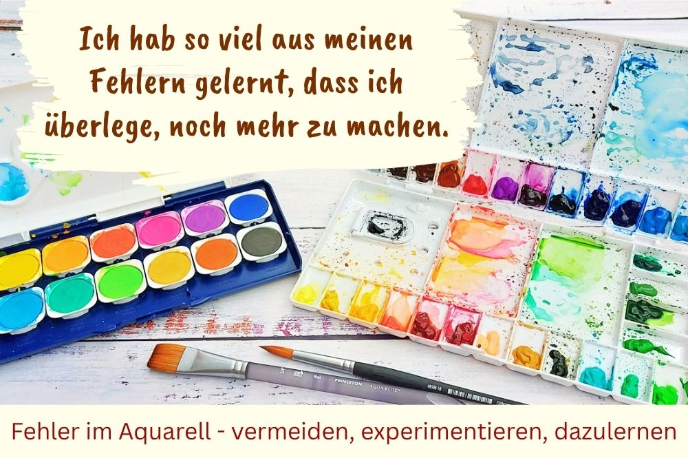 zwei Farbkästen und Pinsel