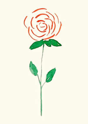 Aquarell-Rose gemalt auf Anfänger-Niveau